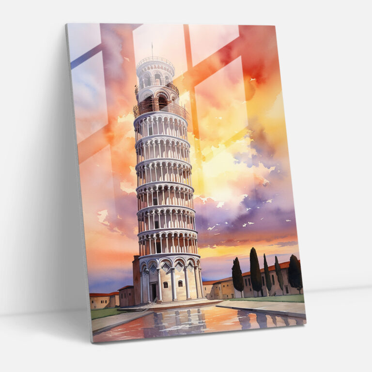 Leaning Tower Of Pisa Wanddekoration - Glasbild