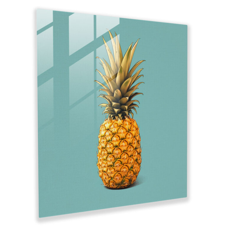 Ananas-Silhouette Glasbild - Ananas Wanddekoration Minimalistisch