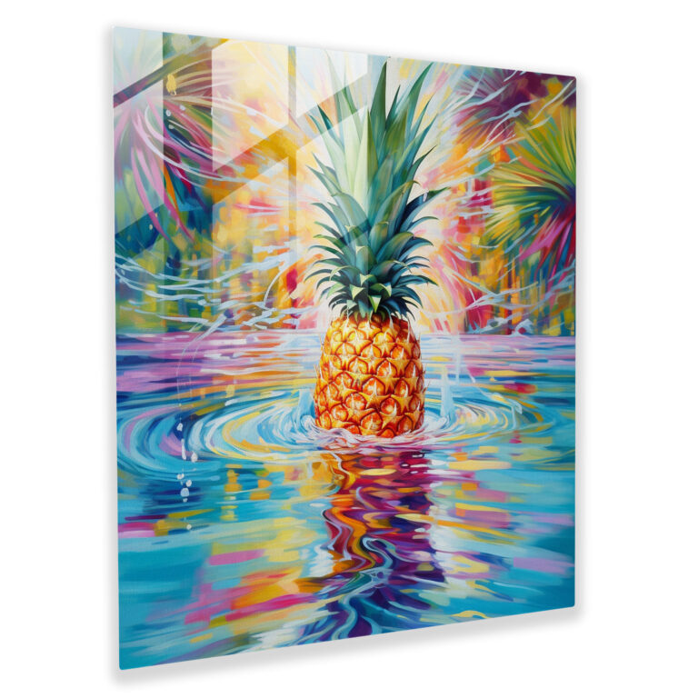 Ananas-Paradies Glasbild - Ananas Glasbild Wanddekoration
