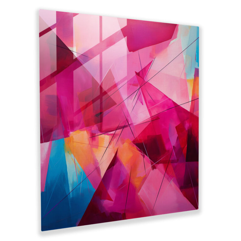 Glasbild Pink Floyd - Geometrisches abstraktes Prisma - Glasbild Kunst aus Glas geometrisches abstraktes Gemälde Glasbild