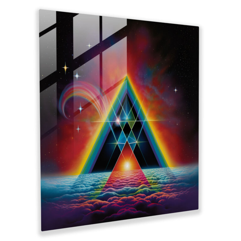 Glasbild Pink Floyd - Das dunkle Seite des Mondes Prisma - Wanddekoration Psychedelisch
