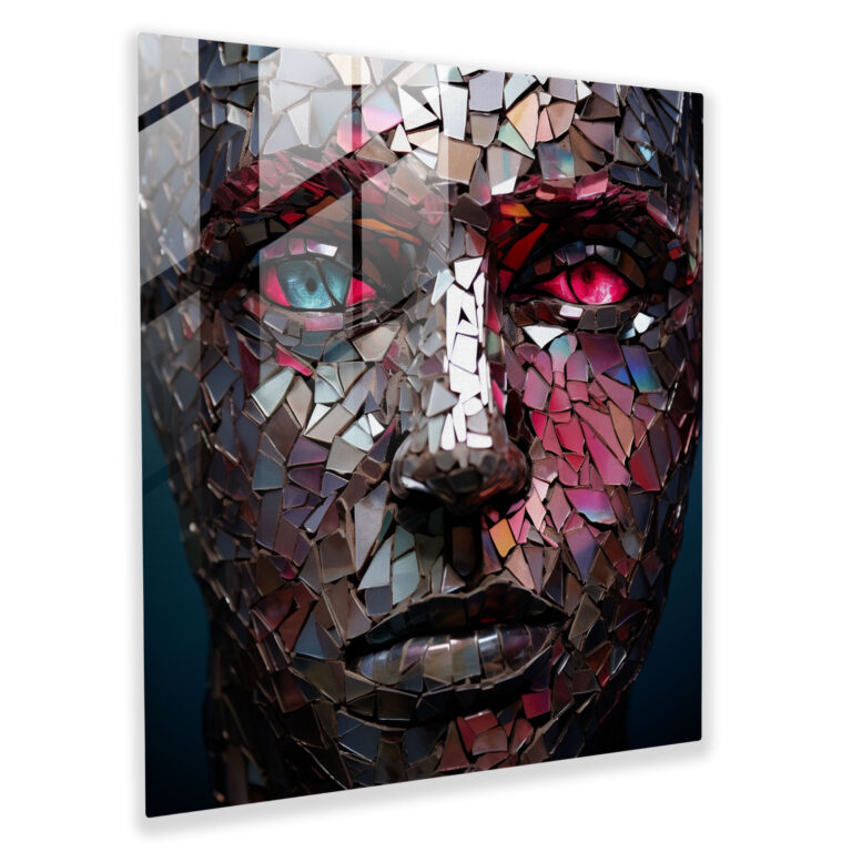 Glasbild Pink Floyd - Porträt aus zerbrochenem Glas - Zuhause dekorieren - Album Cover