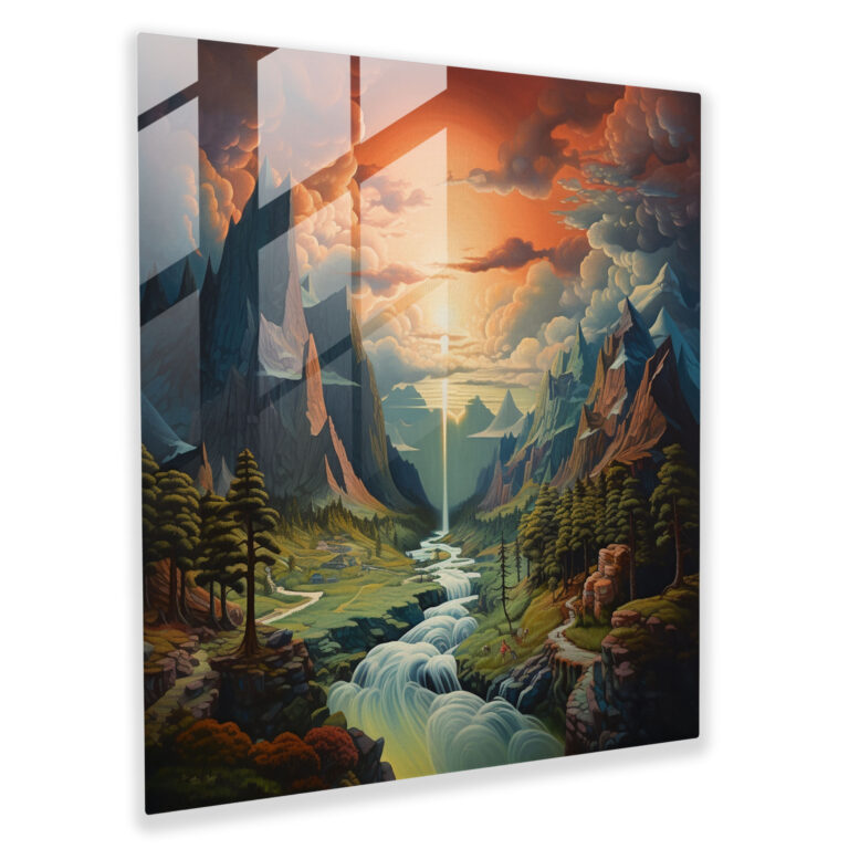 Pink Floyd Glasbild - Surreales Traumlandschaft - Wandkunst Glasbild