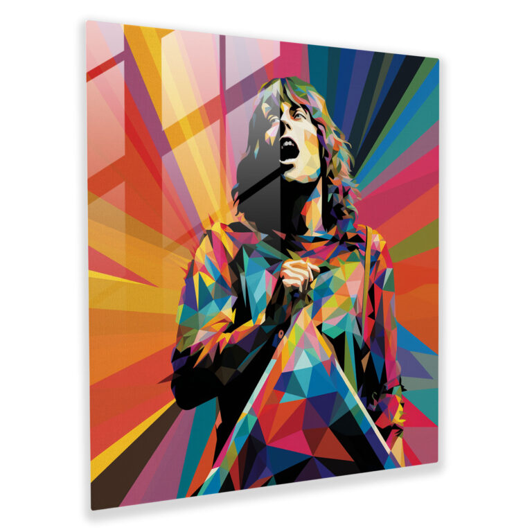 Glasbild Pink Floyd - Geometrische Pop-Art - Prismen Glasbild