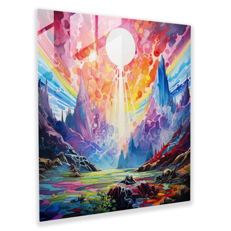Glasbild Pink Floyd - Psychedelisches Prisma - Pink Floyd Glaswandkunst Prisma Psychedelisch