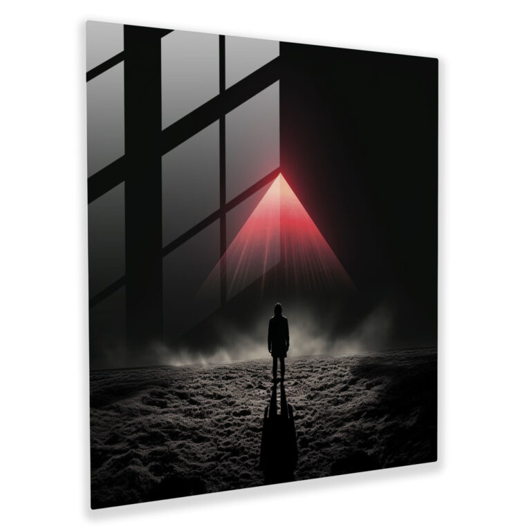 Glasbild Pink Floyd - Silhouette Dark Side Of The Moon - Album Cover Wanddekoration Moderne Kunst