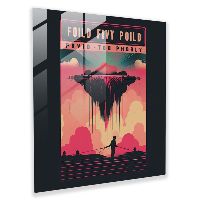 Pink Floyd Glasbild - Vintage Konzertplakat - Live-Auftritte Retro.