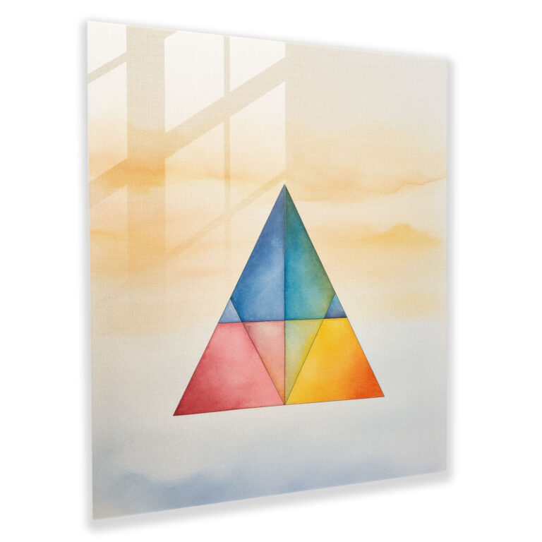 Glasbild Pink Floyd - Geometrisches Prismen-Minimalistendesign - Glasbild Glas-Kunst Minimalistisch.