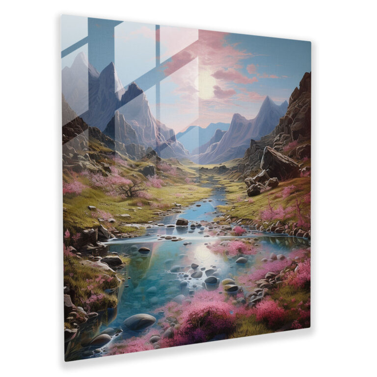 Glasbild von Pink Floyd - Echos der Landschaft - Glasbild Kunst aus Glas Pink Floyd