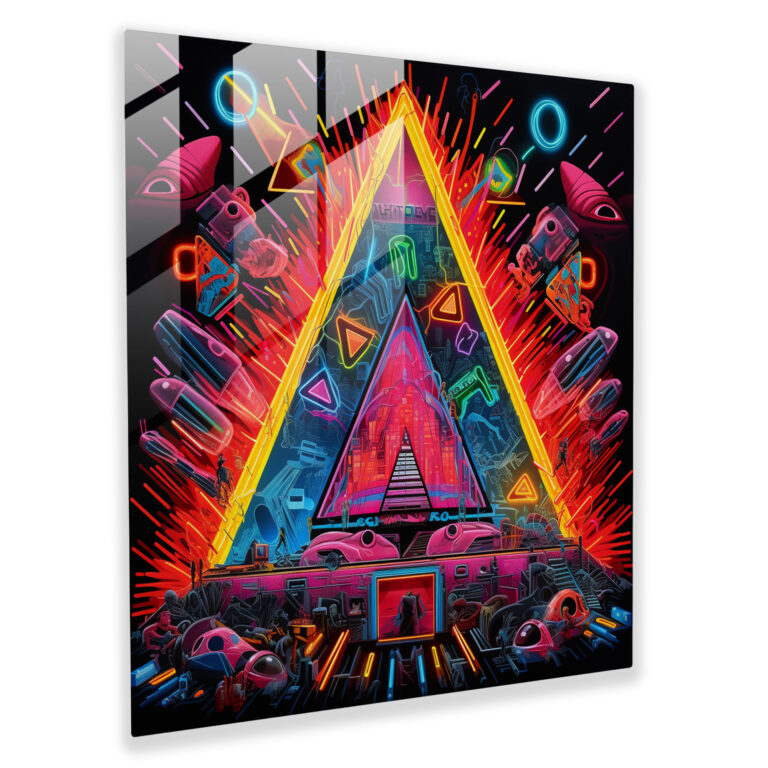 Glasbild Pink Floyd - Neon-Kunstwerk - Moderne Kunst