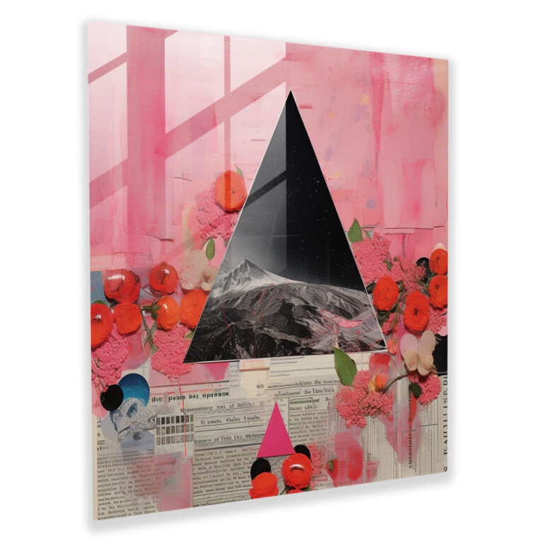 Pink Floyd Glasbild - Vintage Collage - Pink Floyd Wohn-Deko Moderne Kunst Wanddeko