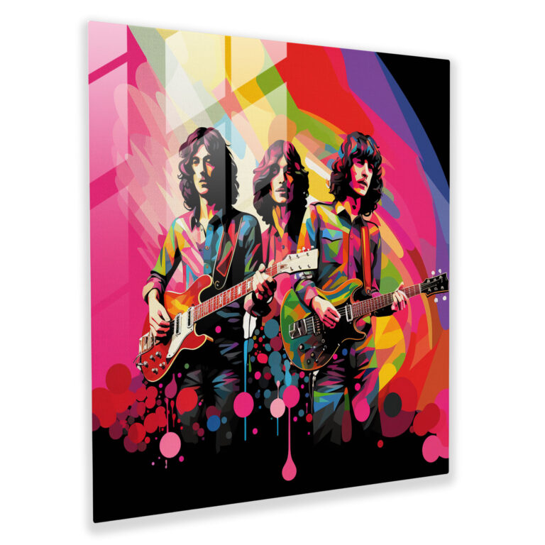 Pink Floyd Glasbild - Pop-Art-Illustration - Wanddekoration - Zuhause-Gestaltung