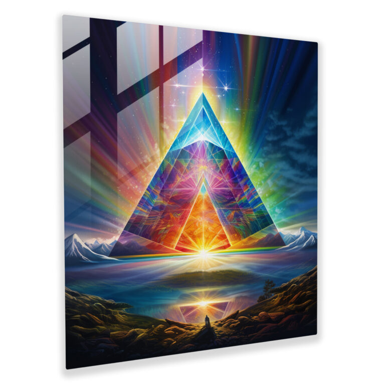 Pink Floyd Glasbild - Prismatische Brechung - Wanddekoration Wohnkultur Glaswandkunst