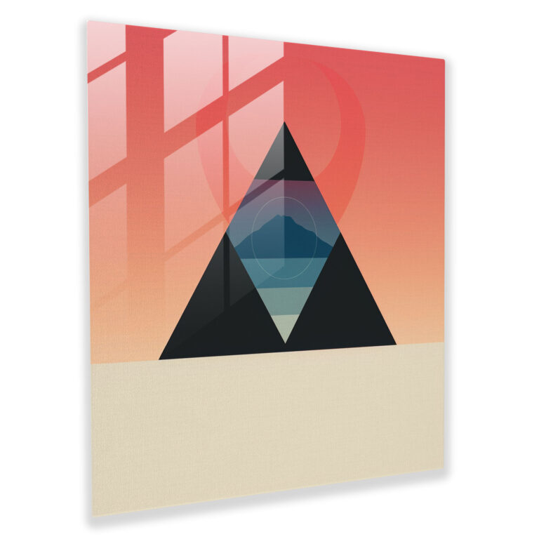 Rosa Floyd Geometrisches Design Glasbild - Rosa Floyd Glaswandkunst Glasbild Diskografie