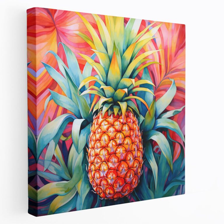 Pineapple Leinwandbild - Tropisches Paradies - Ananas Tropisch Leinwand Wandkunst