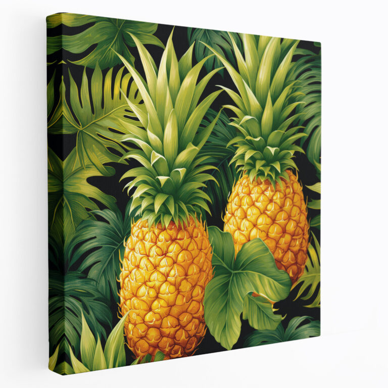Ananas Wanddekoration - Tropisches Paradies - Ananas Wohnaccessoire Tropisch Leinwandbild