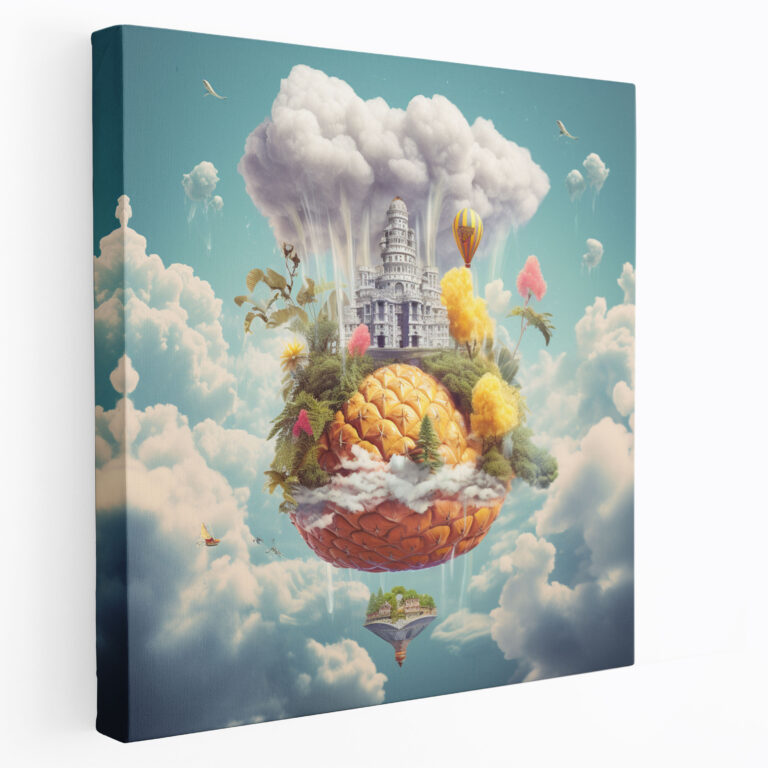 Traumhaftes Ananas Leinwandbild - Surreale Kunst - Ananas Wohnkultur Surreale Kunst Wanddekoration Wanddekoration