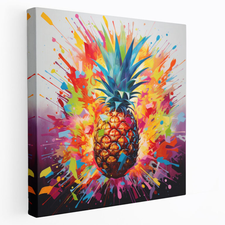 Abstrakte Ananas-Wandkunst - Ananas Wanddekoration geometrische Formen Leinwand