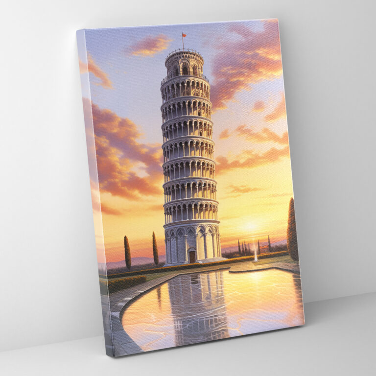 Leinwandbild Schiefer Turm von Pisa - Pastellgemälde Leinwand