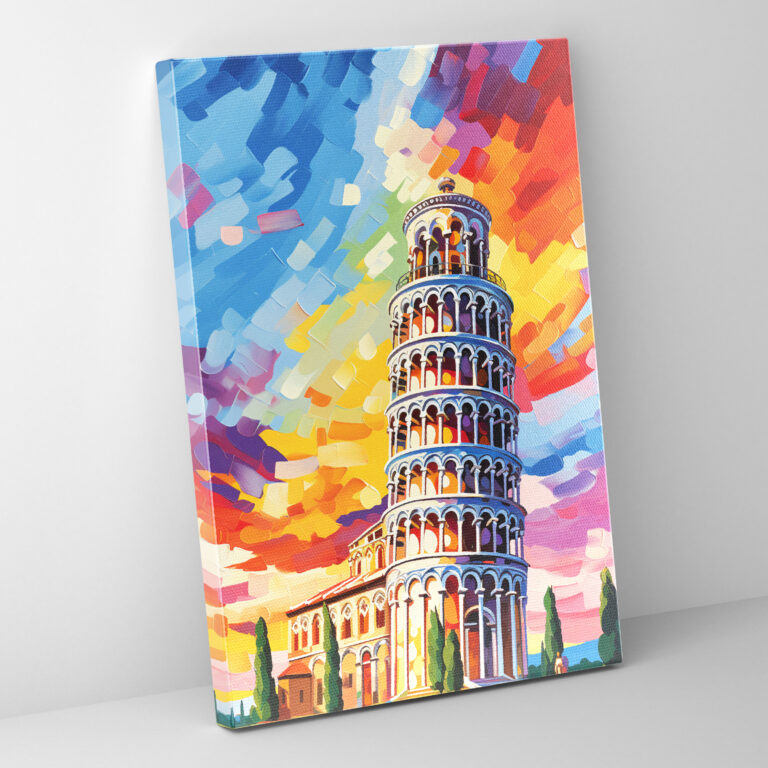 Leinwandbild Schiefer Turm von Pisa - Zuhause Dekoration Impressionistischer Stil