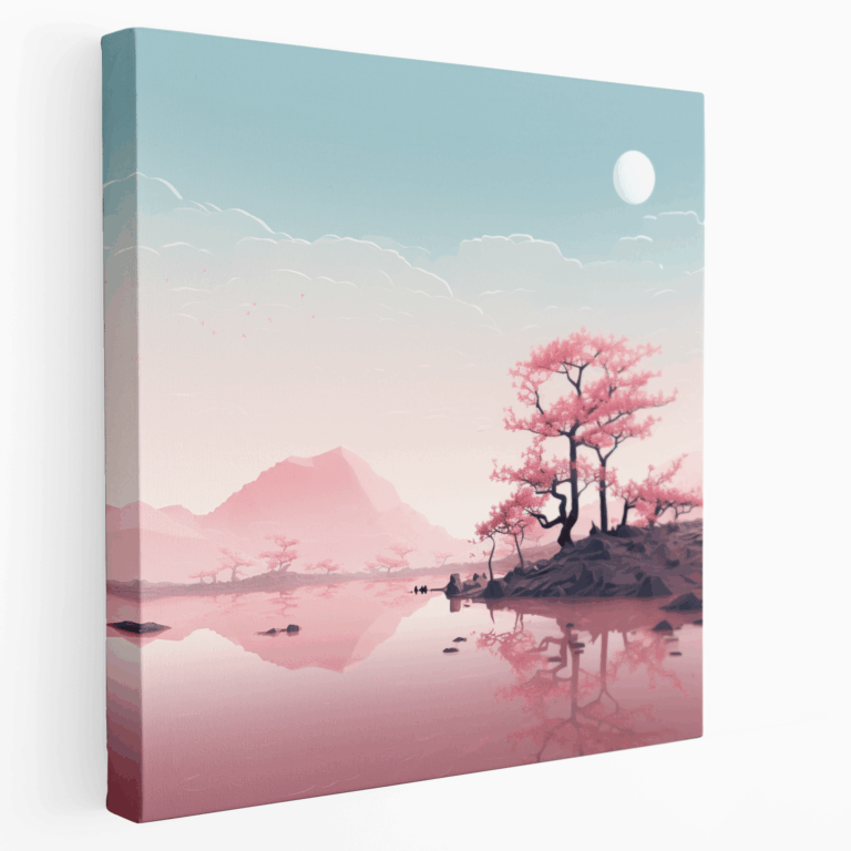 Leinwandbild Japanische Landschaft Kirschblüte