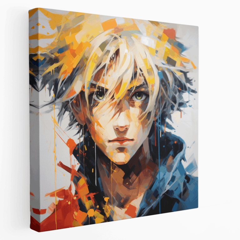 Impressionistisches Leinwandbild eines ikonischen Anime-Charakters