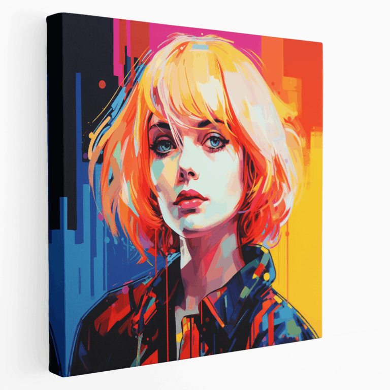 Buntes Anime-Icon Leinwandbild