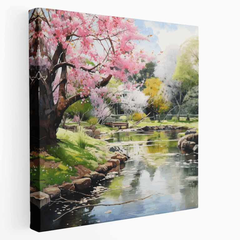 Leinwandbild Japanischer Kirschblüten-Garten