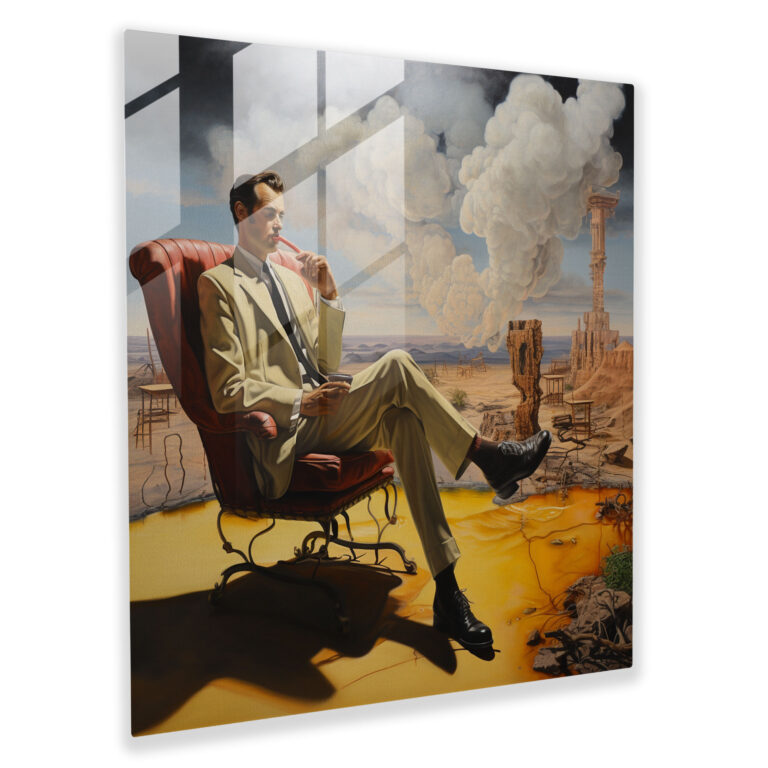 Glasbild Pulp Fiction - Surrealistische Traumwelt - Vorstellungskraft Dekoration für Zuhause Glaskunst