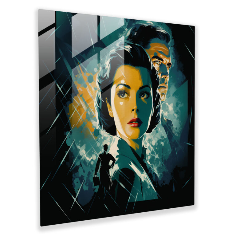 Pulp Fiction Glasbild - Heimdekoration Hard-Boiled-Detektiv Filmplakat
