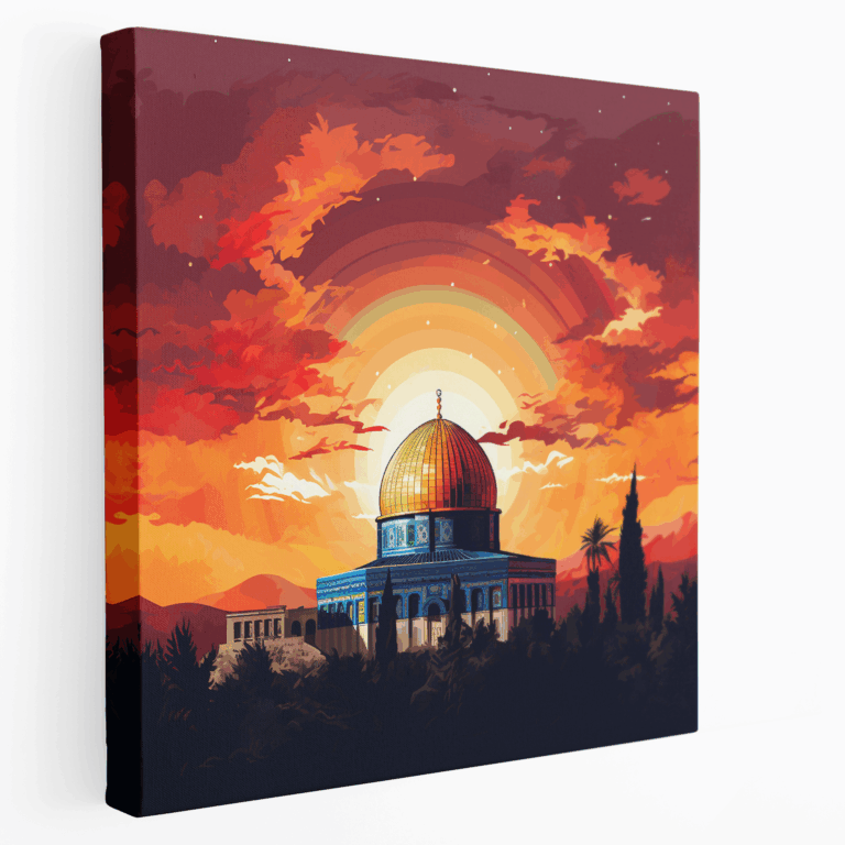 Leinwandbild Sonnenuntergang Dome of the Rock
