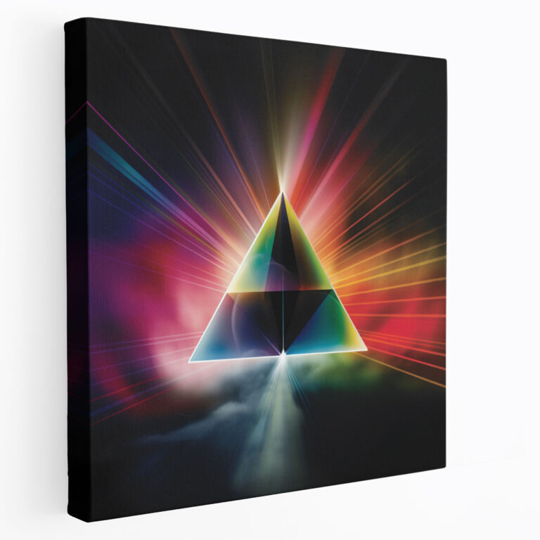 Pink Floyd Wandkunst - Prismenspektrum Leinwandbild - Rosa Floyd Wanddekoration Spektrum