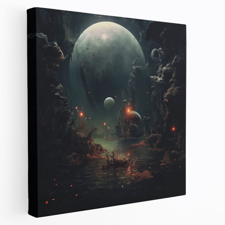 Leinwandbild Pink Floyd - Surrealistisches Unterwasser Wandkunstwerk - Pink Floyd Wanddekoration.