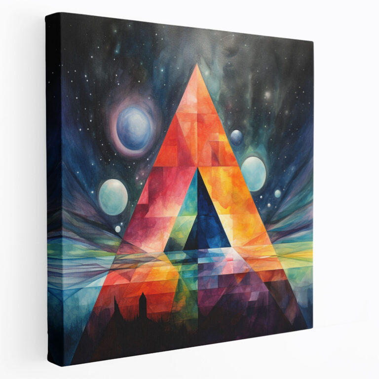 Abstraktes Aquarell Leinwandbild von Pink Floyd