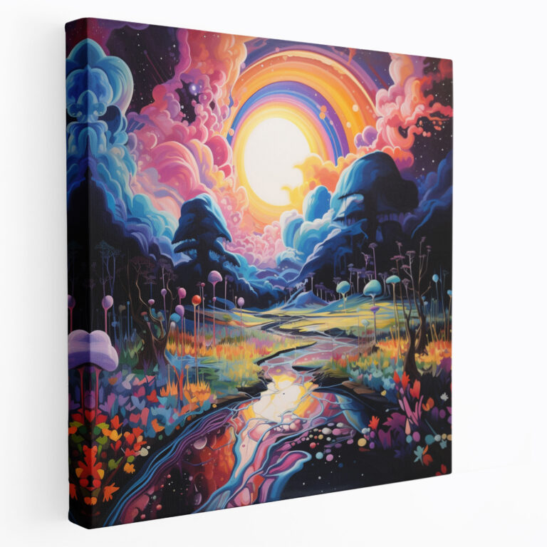 Psychedelische Explosion von Pink Floyd Leinwandbild – Wandkunst Leinwand