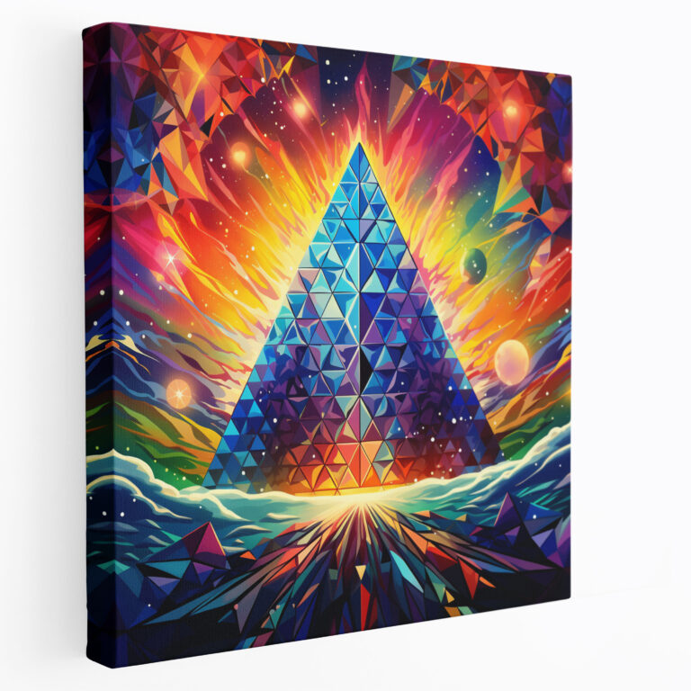 Leinwandbild Pink Floyd - Psychedelisches Prismen-Design - Zuhause Dekoration Leinwand-Wandkunst Psychedelisch
