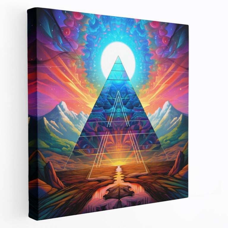 Leinwandbild Pink Floyd - Psychedelisches Prismen-Wandkunstwerk - Pink Floyd Prisma Trippy Wandkunst