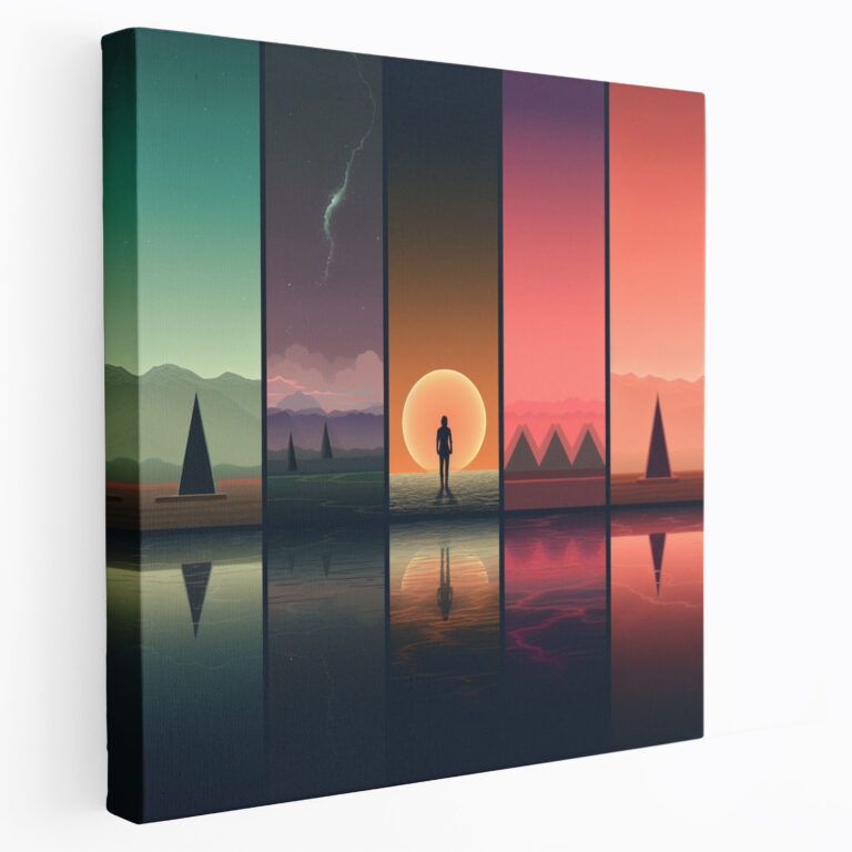 Pink Floyd Wandkunst - Surreales Discografie Leinwandbild - Pink Floyd Künstlerischer Flair Albumcover