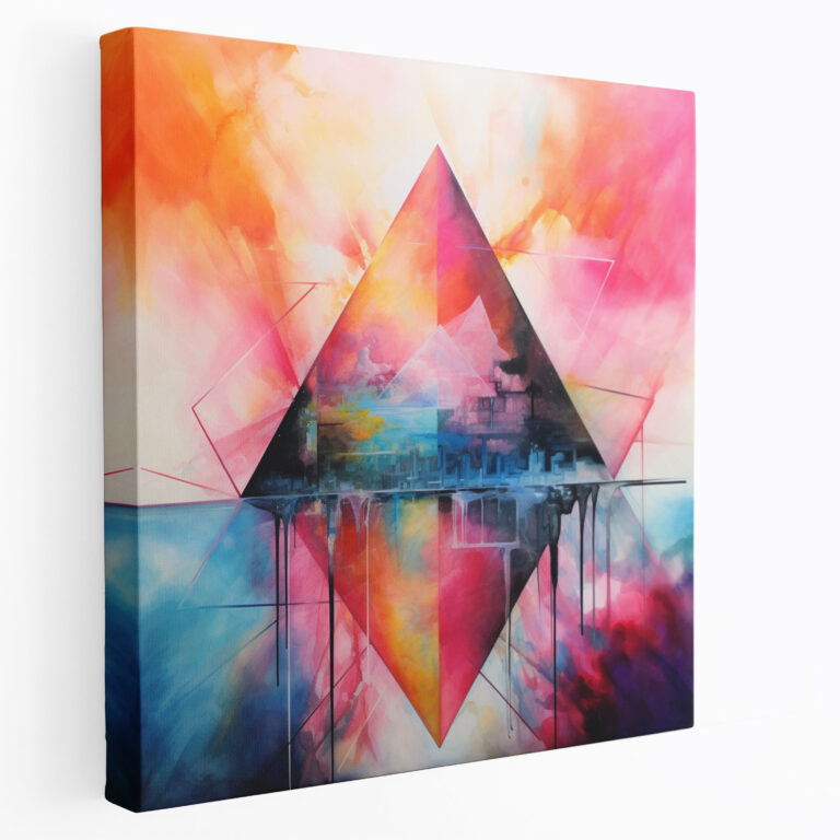 Leinwandbild Pink Floyd - Abstrakte Aquarell Prismen Wandkunst - Pink Floyd Album Kunst Wanddekoration