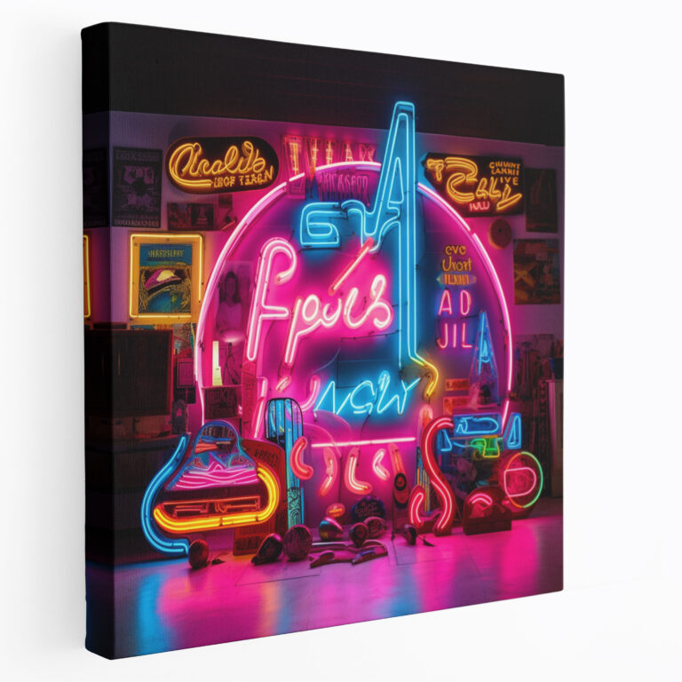 Pink Floyd Wanddekoration - Retro Neon Schild mit Texten und Symbolen - Pink Floyd Symbole Nostalgie