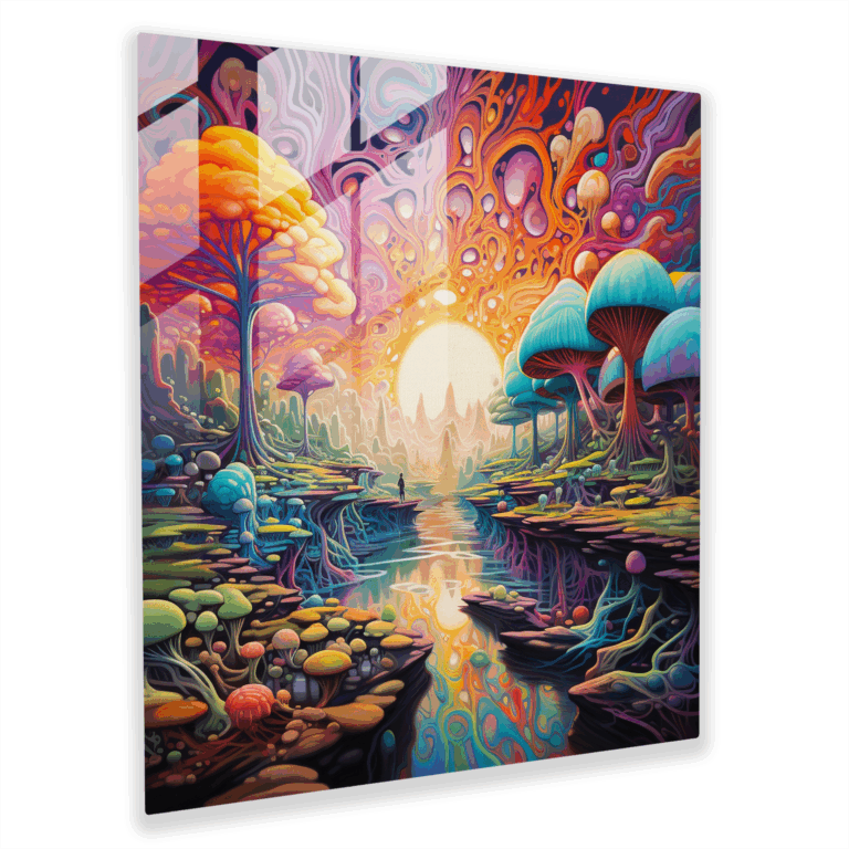 Faszinierendes Glasbild - Psychedelisches Kunstwerk Glas Wandkunst Wohnkultur