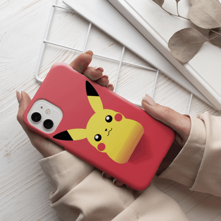 Handyhülle mit minimalistischer Pikachu-Silhouette