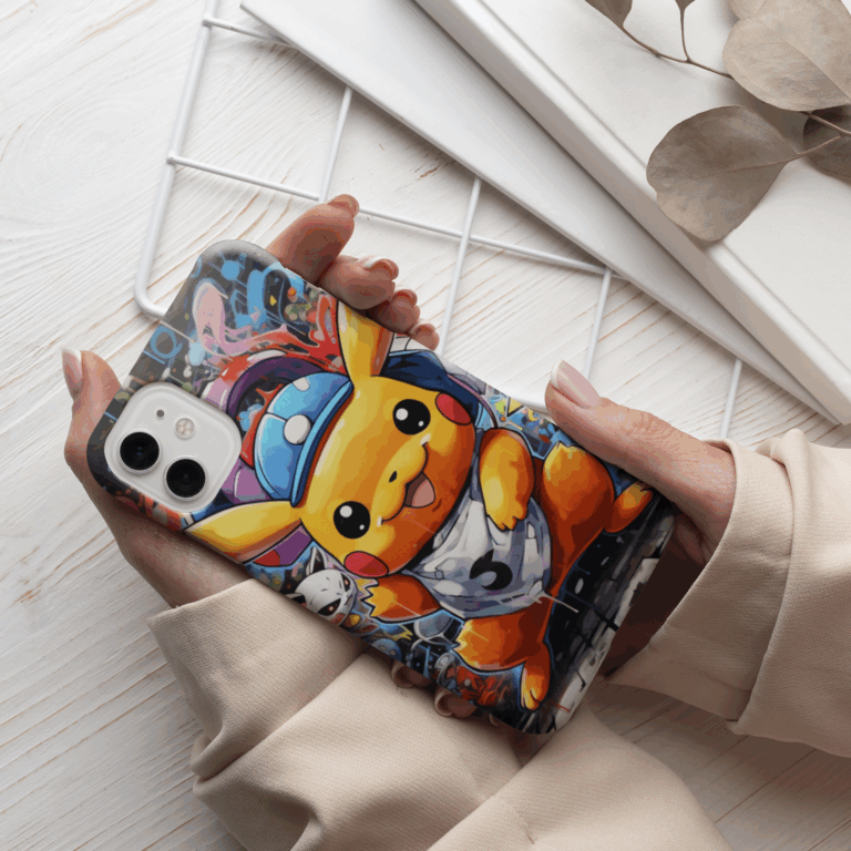 iPhone 14 Handyhülle mit Pokemon Graffiti Design