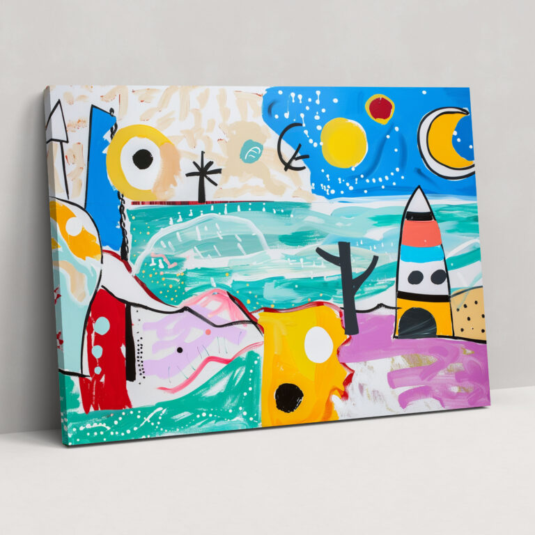 Leinwandbild Abstrakter Strand Picasso – Pablo Picasso Leinwand Strandkunst Wanddekoration