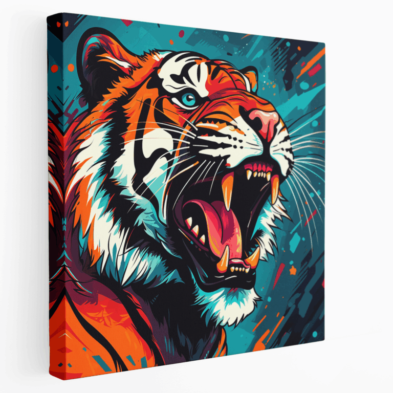 Tiger Power Pop Art Leinwandbild