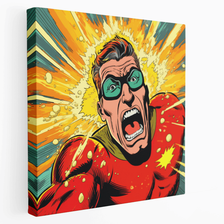 Leinwandbild Superhelden Comic Panel
