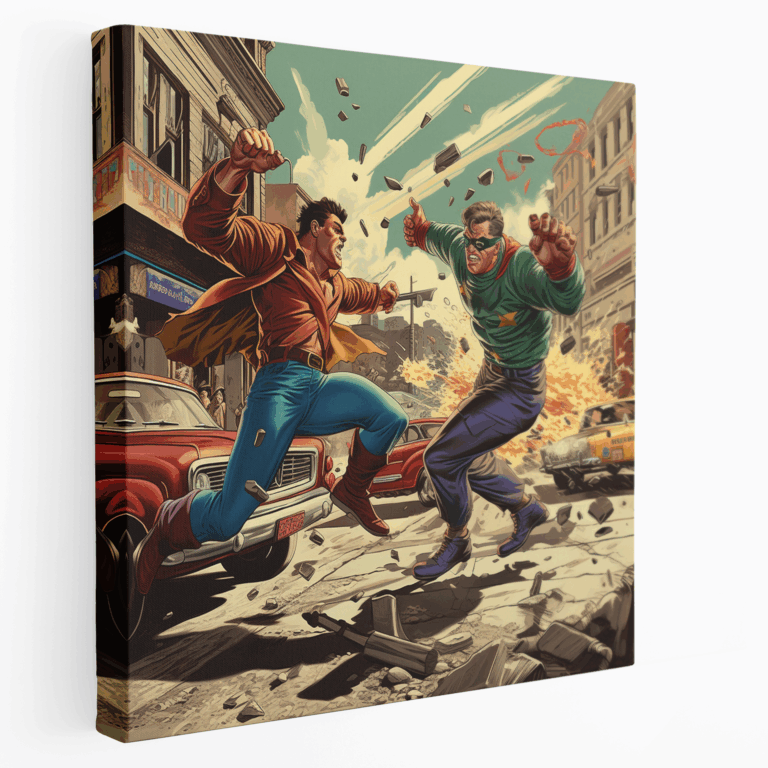 Comic Clash Leinwandbild