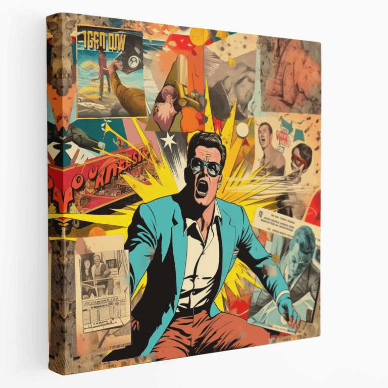 Leinwandbild Dynamic Comics Collage