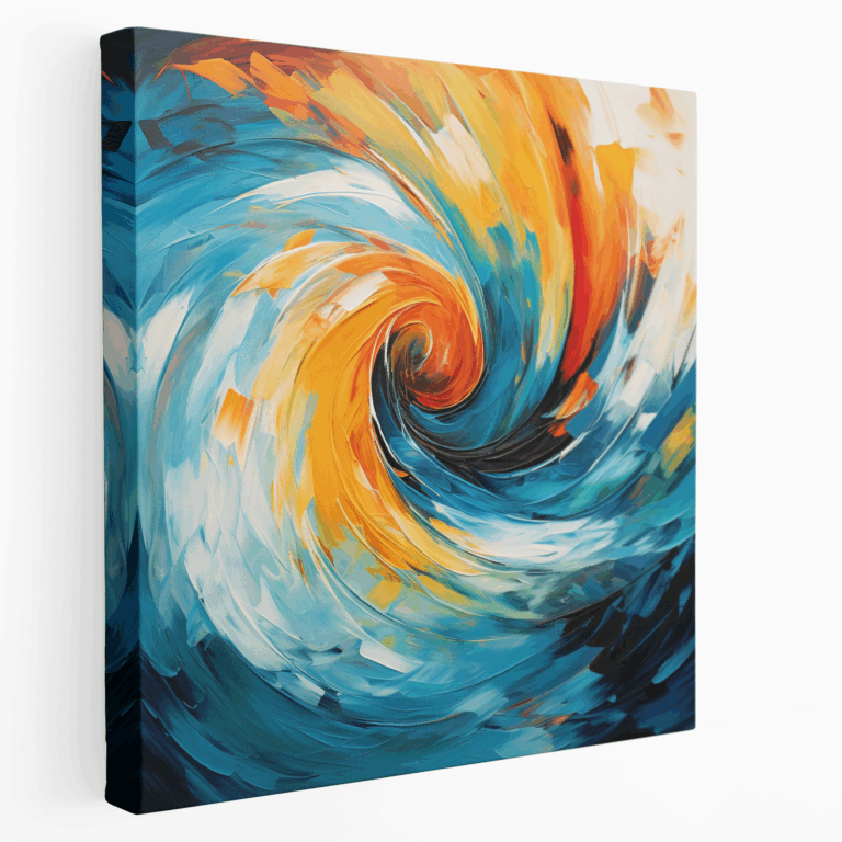Leinwandbild mit abstrakten expressionistischen Wirbeln