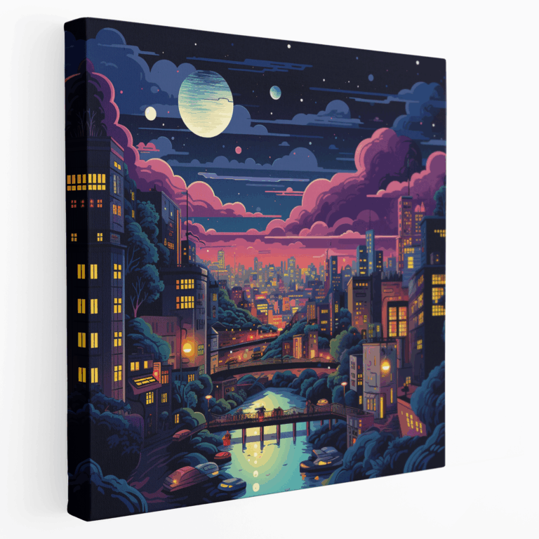 Leinwandbild Retro City Nights